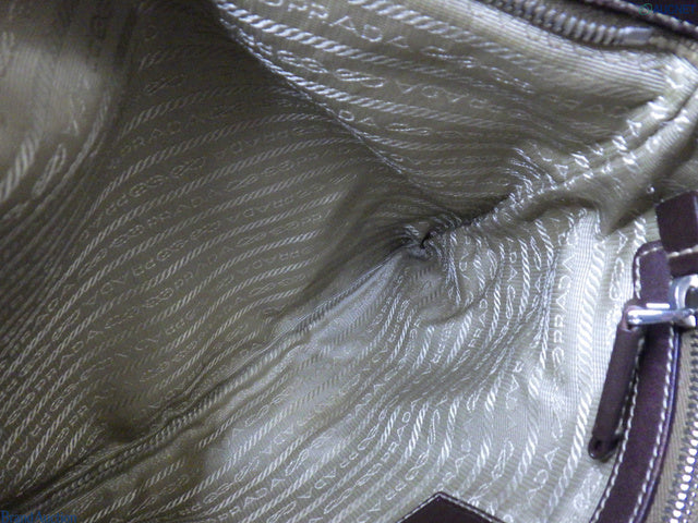 Prada Jacquard logo leather