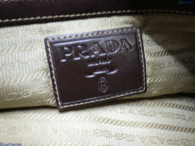 Prada Jacquard logo leather