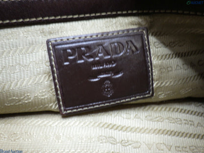 Prada Jacquard logo leather